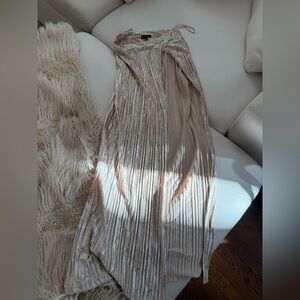 Elegant Cream Pleated Dress